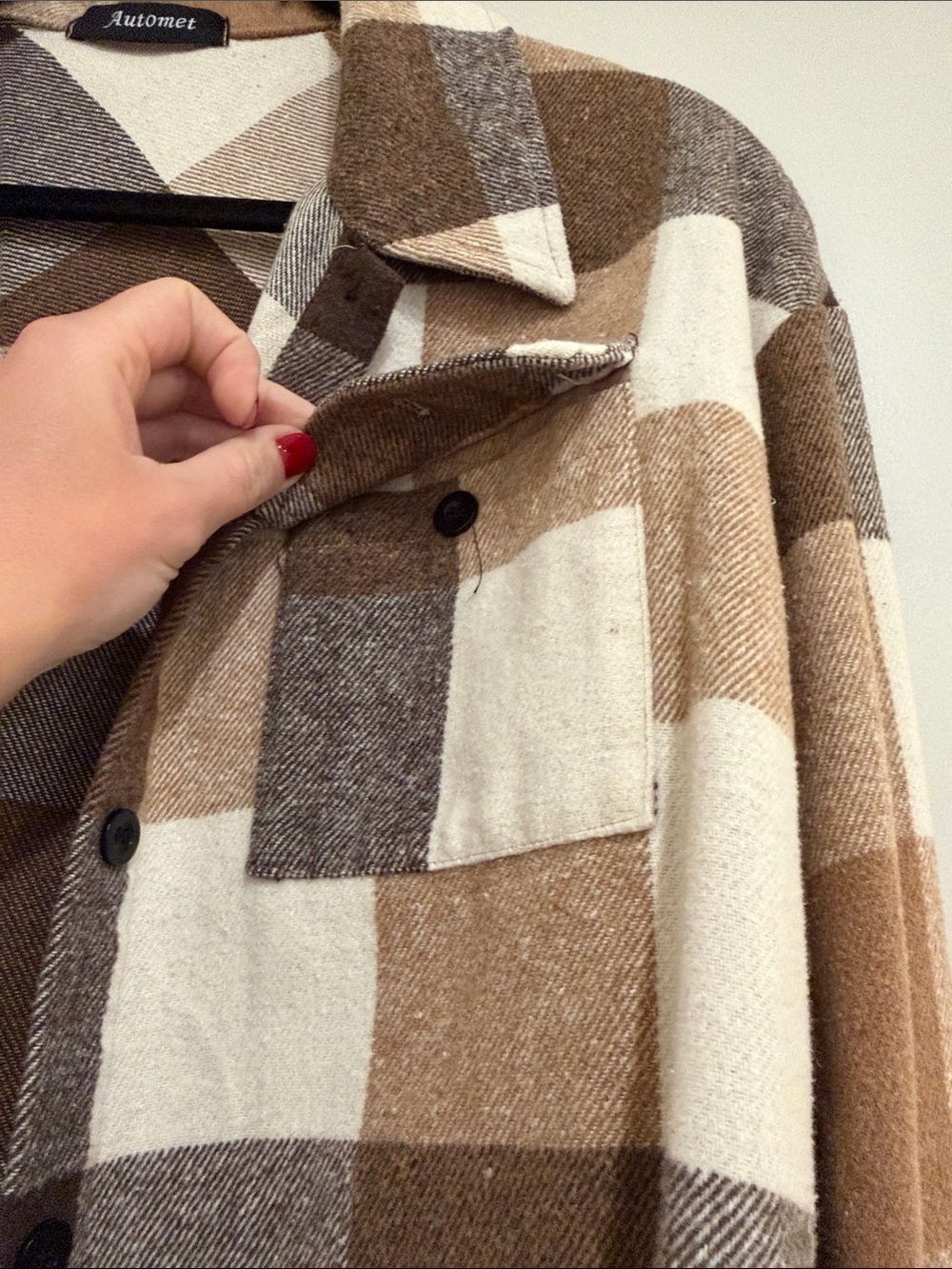 Plaid Button-Front Shacket - Picture 3 of 4